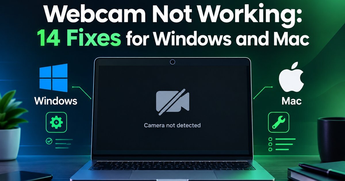دليل DeviceTry: كاميرا الويب لا تعمل، 14 إصلاحاً لنظامي Windows وMac